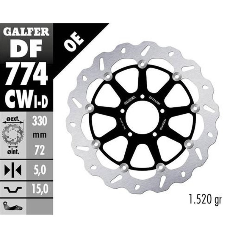 GALFER TARCZA HAMULCOWA PRZÓD DUCATI 1098 '07-'08; 1198S/R '09-; 1103/1199/1299 PANIGALE '12 GALFER TARCZA HAMULCOWA PRZÓD DUCATI 1098 '07-'08; 1198S/R '09-; 1103/1199/1299 PANIGALE '12