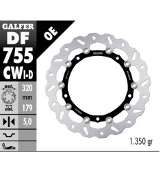 GALFER TARCZA HAMULCOWA PRZÓD BMW S 1000R/RR/XR '09-'22 (PRAWA) (WAVE FLOATING) (320X179X5MM)