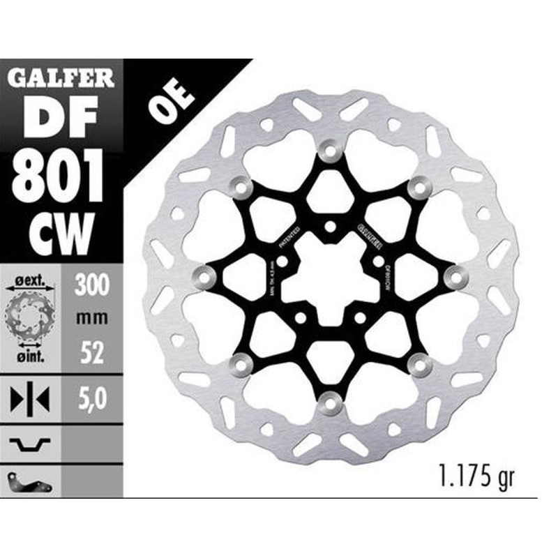 GALFER TARCZA HAMULCOWA PRZÓD KTM 790 DUKE '18-'23; 890 DUKE '21-'22 (WAVE FLOATING) (300X52X5MM)