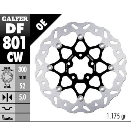 GALFER TARCZA HAMULCOWA PRZÓD KTM 790 DUKE '18-'23; 890 DUKE '21-'22 (WAVE FLOATING) (300X52X5MM)