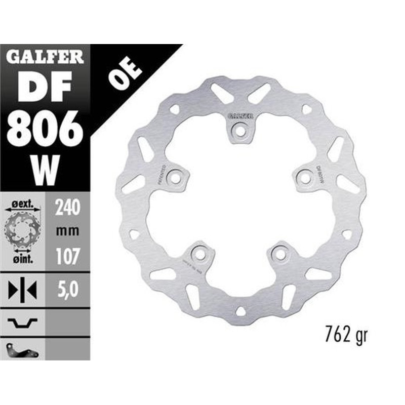GALFER TARCZA HAMULCOWA TYŁ KTM 790 DUKE '18-'23; 890 DUKE '21-'23 (WAVE FIXED) (240X107X5MM)