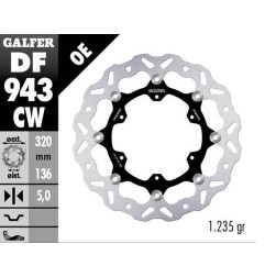 GALFER TARCZA HAMULCOWA PRZÓD KTM 790R ADVENTURE '19-'22; 890R/L ADVENTURE '21-'23 (WAVE FLOATING) (320X136X5MM)