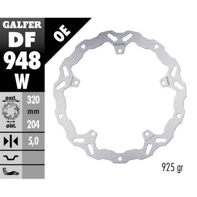 GALFER TARCZA HAMULCOWA PRZÓD KTM RC 125 '22-'23; RC 200 '22-23; RC 390 '22'23 (WAVE FIXED) (320X204X5MM)
