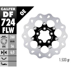 GALFER TARCZA HAMULCOWA PRZÓD HARLEY-DAVIDSON (260X56X6) PŁYWAJĄCA (WAVE DISC FLOATING) (PATRZ OPIS)