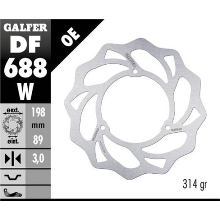 GALFER TARCZA HAMULCOWA PRZÓD KTM SX 65 '98-'24; HUSQVARNA TC 65 '17-'24; GAS GAS MC 65 '21-'24 (3x6,5MM) WAVE