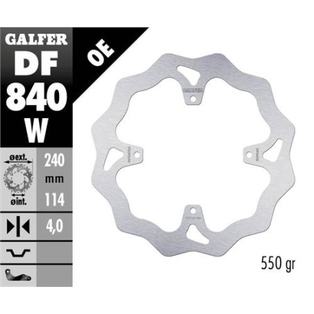 GALFER TARCZA HAMULCOWA TYŁ TM RACING MX 125-530 15-21, EN 125-530 '15-21, SMR 450/530/660 '15- (4X6,25MM) WAVE