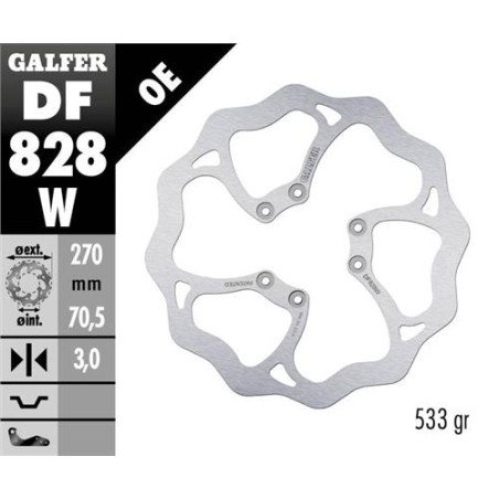 GALFER TARCZA HAMULCOWA PRZÓD TM RACING EN 125/250/450/530 '04-14, EN 125/300 '15-21, MX 125-530 '05- WAVE