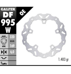 GALFER TARCZA HAMULCOWA PRZÓD HARLEY-DAVIDSON (320X169X6) (WAVE) (PATRZ OPIS)