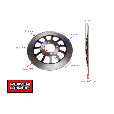 TARCZA HAMULCOWA PRZEDNIA POWER FORCE SUZUKI GN 125