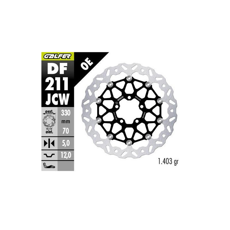 GALFER TARCZA HAMULCOWA PRZÓD KAWASAKI ZX 10R SE '18-; ZX 10RR NINJA '17- (FLOATECH) (330X70X5MM) GALFER TARCZA HAMULCOWA PRZÓD KAWASAKI ZX 10R SE '18-; ZX 10RR NINJA '17- (FLOATECH) (330X70X5MM)