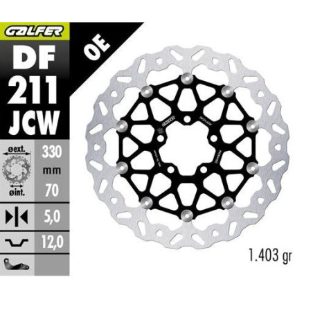 GALFER TARCZA HAMULCOWA PRZÓD KAWASAKI ZX 10R SE '18-; ZX 10RR NINJA '17- (FLOATECH) (330X70X5MM)