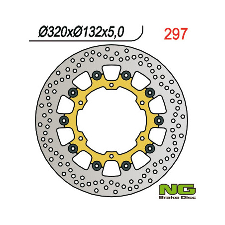 NG TARCZA HAMULCOWA PRZÓD YAMAHA FJR1300 '03-'16, MT-01 '05-06, V-MAX 1700 09-16 (320X132X5) PŁYWAJĄCA (ZŁOTA)