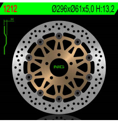 NG TARCZA HAMULCOWA PRZÓD KAWASAKI ZX9R '98-'99 (296X61X5MM) (5X10,5MM) (ZŁOTY ŚRODEK)