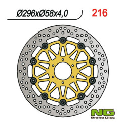NG TARCZA HAMULCOWA PRZÓD HONDA CBR 600/900, VTR 1000F (296x58x4) (6X6,5mm) PŁYWAJĄCA (ZŁOTY ŚRODEK)