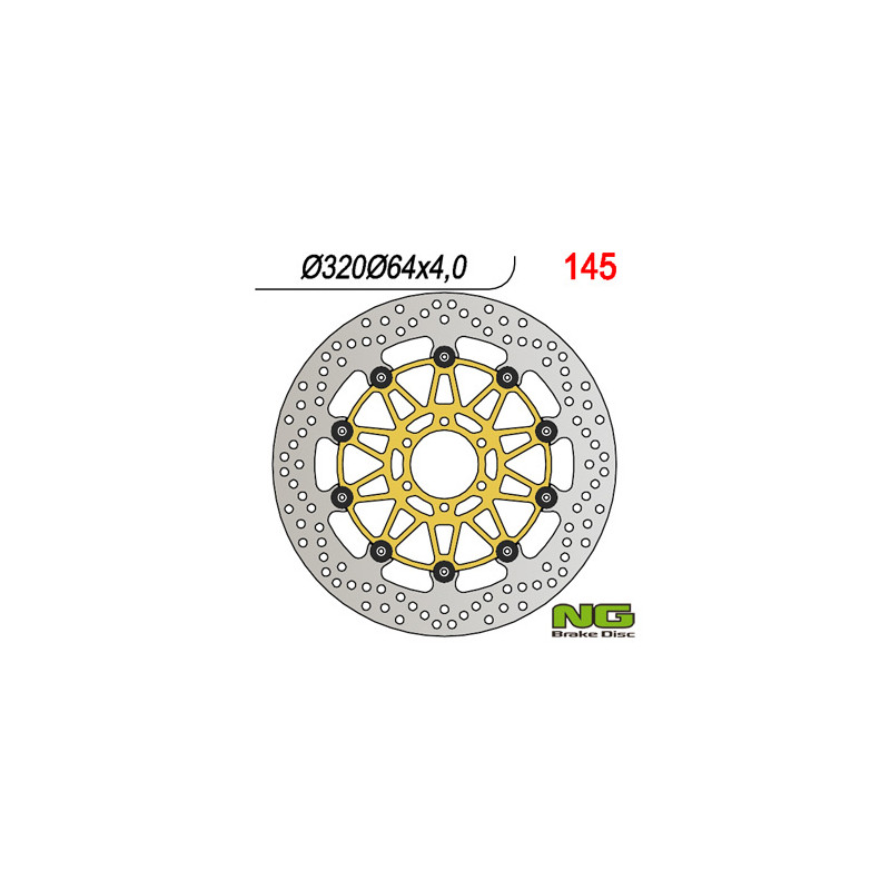 NG TARCZA HAMULCOWA PRZÓD DUCATI 916, BENELLI 750/899/900/1130 (320X64X4) (ZŁOTY ŚRODEK) NG TARCZA HAMULCOWA PRZÓD DUCATI 916, BENELLI 750/899/900/1130 (320X64X4) (ZŁOTY ŚRODEK)