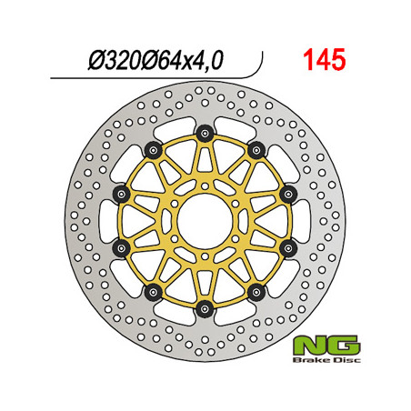 NG TARCZA HAMULCOWA PRZÓD DUCATI 916, BENELLI 750/899/900/1130 (320X64X4) (ZŁOTY ŚRODEK)