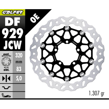 GALFER TARCZA HAMULCOWA PRZÓD TRIUMPH TIGER 850 '24; TIGER 900 '20-'24; TIGER 1200 '20-'24; SPEED TRIPLE 1050/1200