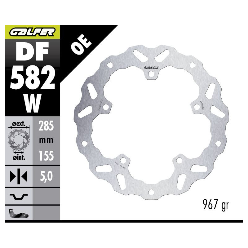 GALFER TARCZA HAMULCOWA PRZÓD KTM 390 ENDURO R '25- (WAVE FIXED) (285X155X5MM)