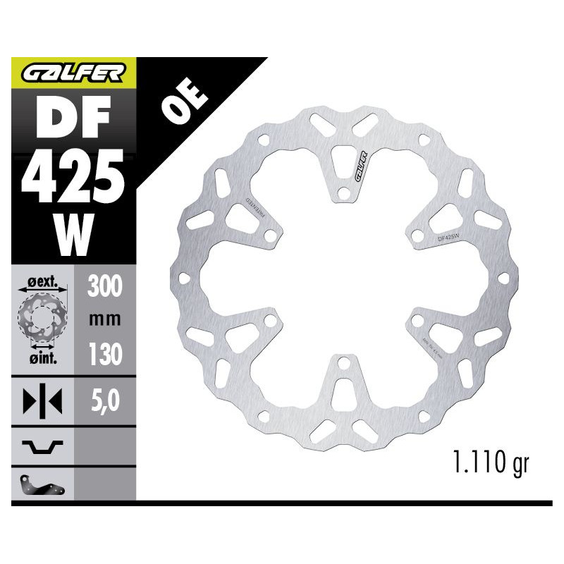 GALFER TARCZA HAMULCOWA PRZÓD KAWASAKI KLE 500 '26- (WAVE FIXED) (300X130X5MM)