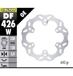 GALFER TARCZA HAMULCOWA TYŁ KAWASAKI KLE 500 '26- (WAVE FIXED) (230X120X5MM)
