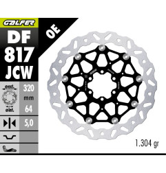 GALFER TARCZA HAMULCOWA PRZÓD BMW HP 4 '12-; S 1000R/RR '09-'23; MOTO GUZZI 1400 AUDACE '15-; 1400 CALIFORNIA '13