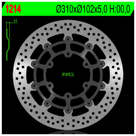 NG TARCZA HAMULCOWA PRZÓD SUZUKI GSXR 600/750 '08-'18, GSXR 1000 '09-'16, GSX 750Z '08-'21 (6X8,5MM) PŁYWAJĄCA
