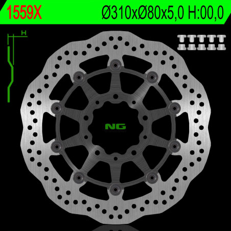 NG TARCZA HAMULCOWA PRZÓD KAWASAKI Z 1000 ABS 15-17, Z 1000 15-17, ZS6R 13-17, Z800 12-18, GTR 1400 07-18