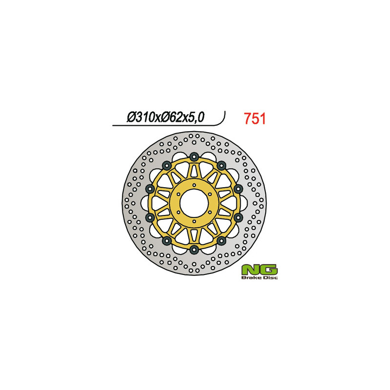 NG TARCZA HAMULCOWA PRZÓD HONDA CBR 900 98-99 (310x62x5) (6X6,5MM) PŁYWAJĄCA