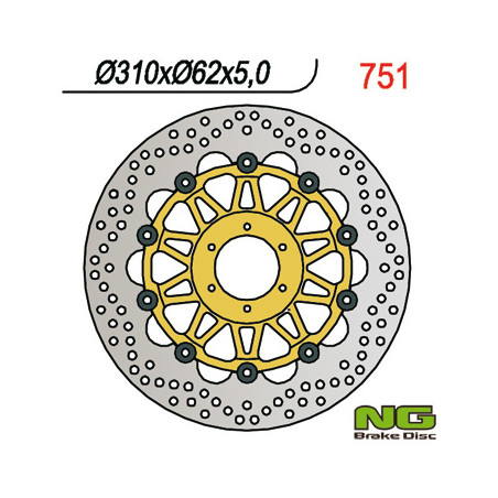 NG TARCZA HAMULCOWA PRZÓD HONDA CBR 900 98-99 (310x62x5) (6X6,5MM) PŁYWAJĄCA