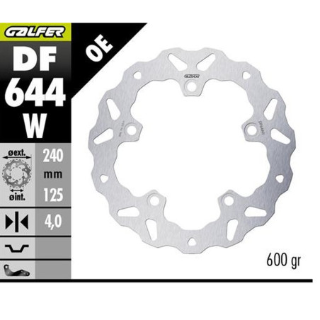 GALFER TARCZA HAMULCOWA TYŁ KOVE 800X PRO '23-'25 (WAVE FIXED) (240X125X5MM)