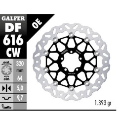 GALFER TARCZA HAMULCOWA PRZÓD KTM 890SMT '23-'25 (WAVE FLOATING) (320X64X5MM)
