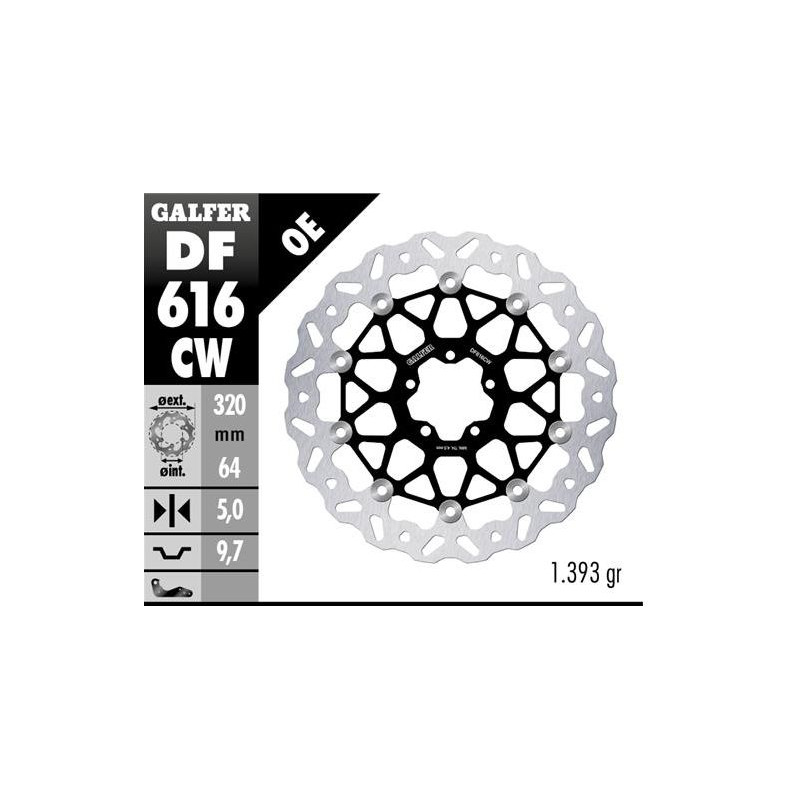 GALFER TARCZA HAMULCOWA PRZÓD KTM 890SMT '23-'25 (WAVE FLOATING) (320X64X5MM) GALFER TARCZA HAMULCOWA PRZÓD KTM 890SMT '23-'25 (WAVE FLOATING) (320X64X5MM)