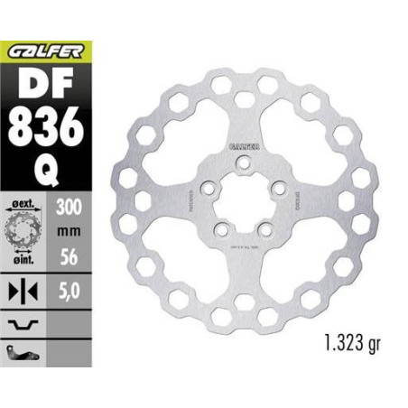 GALFER TARCZA HAMULCOWA TYŁ HARLEY-DAVIDSON (300X56X5) (QUBIQ)