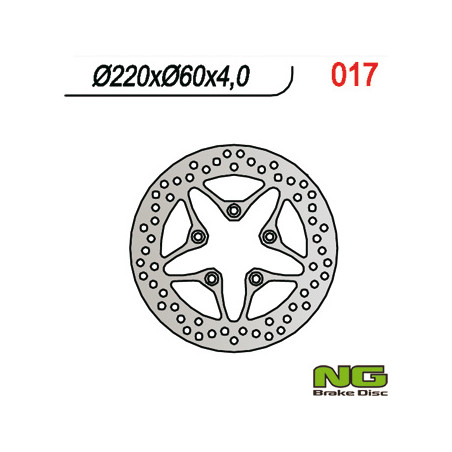 NG TARCZA HAMULCOWA PRZÓD/TYŁ APRILIA SCARABEO/LEONARDO/SPORTCITY 50/125/150/200 DERBI RAMBLA 125 '08-12, 300 '10-12