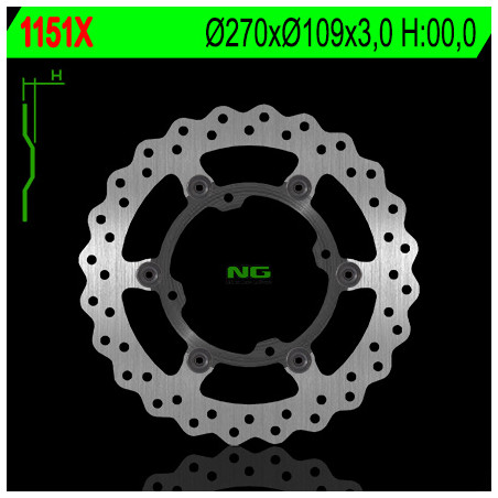NG TARCZA HAMULCOWA PRZÓD KAWASAKI KXF 250/450, PŁYWAJĄCA 270MM (270X109X3,0) 4 OTWORY O ŚR. 9,5MM WAVE