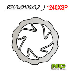 NG TARCZA HAMULCOWA PRZÓD BMW G 450X '08-'11 (260X105X3,2) WAVE (5X6,00MM)