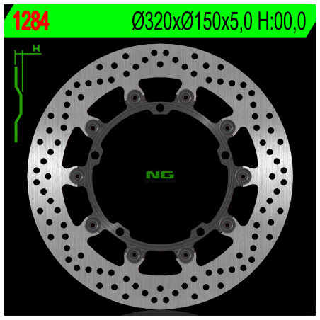 NG TARCZA HAMULCOWA PRZÓD TRIUMPH SPEED TRIPLE 1050 '08-'17, SPRINT 1050 '10-'14 (320X150X5) (5X10,5MM) PŁYWAJĄCA