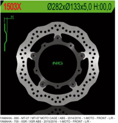 NG TARCZA HAMULCOWA PRZÓD YAMAHA MT-07 / ABS '13-17, TRACER 700 '16-'17, XSR 700 / ABS '16-17 WAVE (282X133X5) (5X8,5MM)
