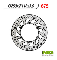 NG TARCZA HAMULCOWA PRZÓD SUZUKI RM/RMZ 250/DRZ, YAMAHA YZ/YZF/WR 02-19 (250X118X3) (6X6,5MM) - ZASTĘPUJE NG854