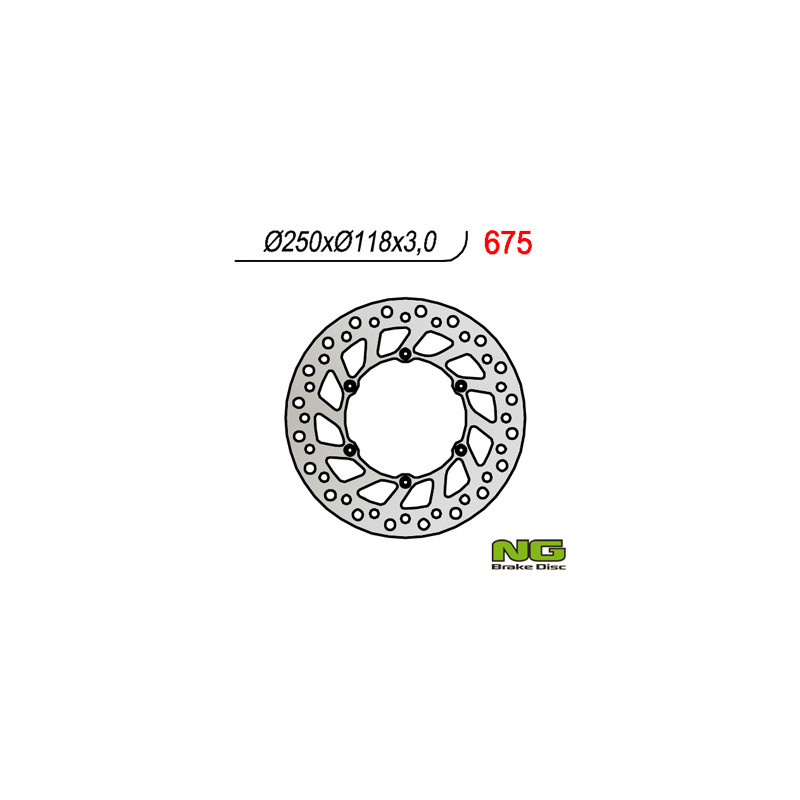 NG TARCZA HAMULCOWA PRZÓD SUZUKI RM/RMZ 250/DRZ, YAMAHA YZ/YZF/WR 02-19 (250X118X3) (6X6,5MM) - ZASTĘPUJE NG854 NG TARCZA HAMULCOWA PRZÓD SUZUKI RM/RMZ 250/DRZ, YAMAHA YZ/YZF/WR 02-19 (250X118X3) (6X6,5MM) - ZASTĘPUJE NG854
