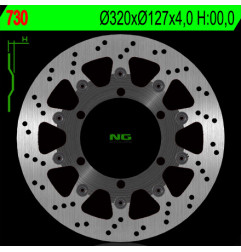 NG TARCZA HAMULCOWA PRZÓD KTM 625/640/690 (320X127X4) (6X6,5MM)