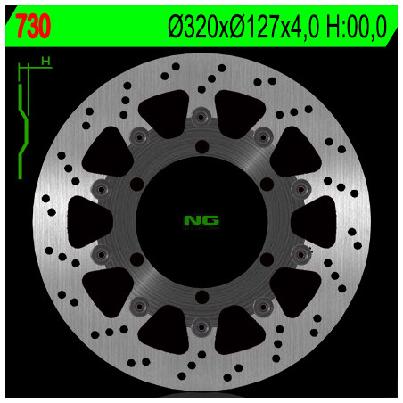 NG TARCZA HAMULCOWA PRZÓD KTM 625/640/690 (320X127X4) (6X6,5MM)