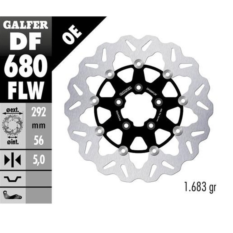 GALFER TARCZA HAMULCOWA PRZÓD HARLEY-DAVIDSON (292X56X5) (WAVE) PŁYWAJĄCA (PATRZ OPIS)