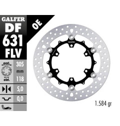 GALFER TARCZA HAMULCOWA PRZÓD BMW K100/K1100/R850/R1100 (305X118X5)
