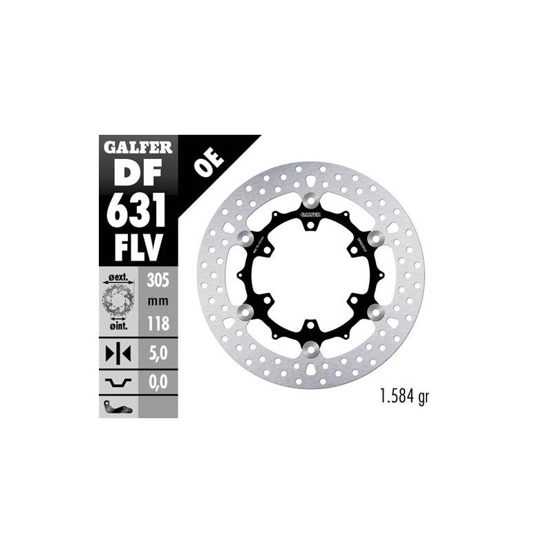 GALFER TARCZA HAMULCOWA PRZÓD BMW K100/K1100/R850/R1100 (305X118X5)