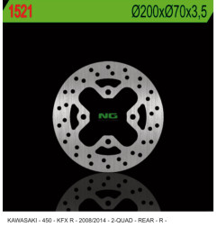 NG TARCZA HAMULCOWA TYŁ KAWASAKI KFX 450R '08-'14 (200X70X3,5) (4X10,5MM)