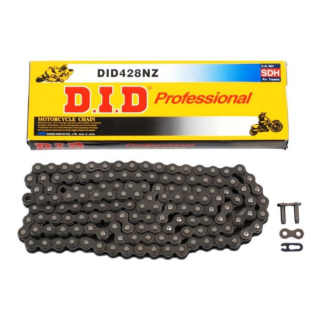 DID ŁAŃCUCH NAPĘDOWY 428NZ-124 (124-OGNIW) BEZ O-RINGÓW (OTWARTY + ZAPINKA)