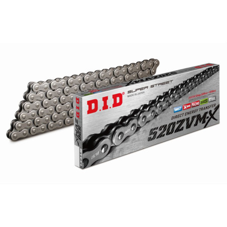 DID ŁAŃCUCH NAPĘDOWY 520ZVMX-112 (112 OGNIW) X-RING (OTWARTY + ZAKUWKA)