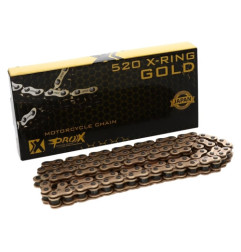 PROX ŁAŃCUCH NAPĘDOWY 520 X-RING GOLD 120 OGNIW KOLOR ZŁOTY (OTWARTY + ZAPINKA) (37,8KN)