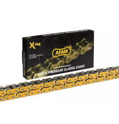 Łańcuch napędowy Afam 520 XSR-G 102 Xs-Ring otwarty z zakuwką złoty